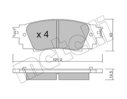 Комплект гальмівних колодок (дискових) Metelli 2210890