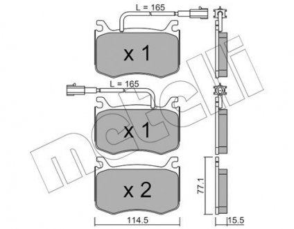 Комплект тормозных колодок Metelli 22-1099-0 (фото 1)