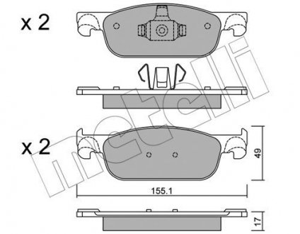 Комплект гальмівних колодок (дискових) Metelli 22-1109-0 (фото 1)