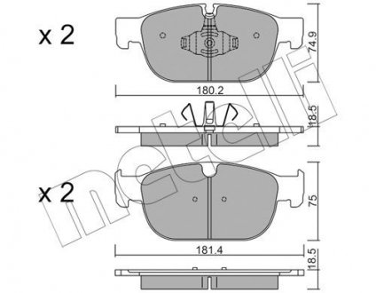 Комплект гальмівних колодок (дискових) Metelli 22-1120-0 (фото 1)