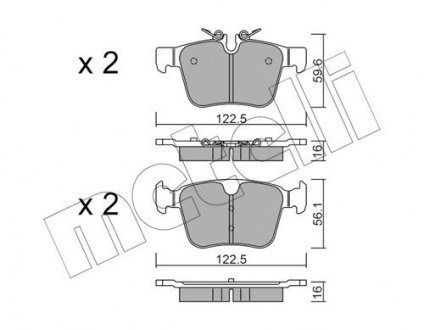 Комплект тормозных колодок Metelli 22-1122-0 (фото 1)