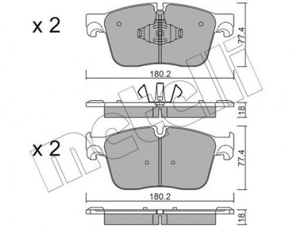 Комплект гальмівних колодок (дискових) Metelli 22-1124-0 (фото 1)