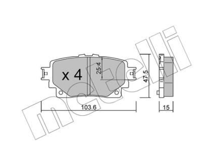 Комплект гальмівних колодок (дискових) Metelli 2212290