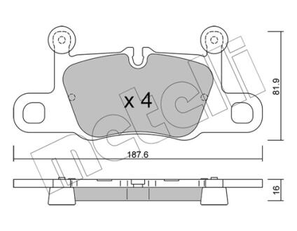 Комплект тормозных колодок (дисковых).) Metelli 2212580