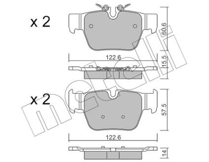 Комплект гальмівних колодок (дискових) Metelli 2212670
