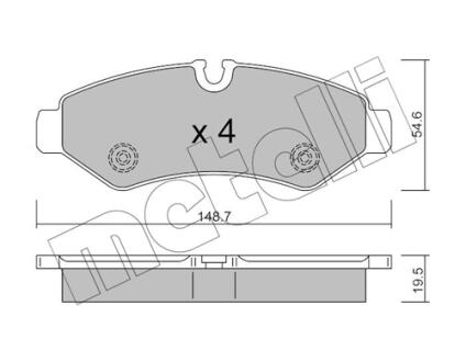 Комплект гальмівних колодок (дискових) Metelli 2212750