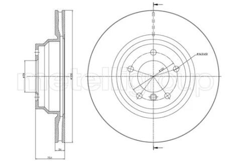 Диск тормозной Metelli 230872C