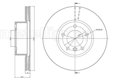 Диск тормозной Metelli 230986C