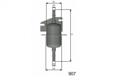 Фільтр палива 1.2 8V ft, 1.6 16V ft Fiat Albea 96-09, Palio 96-01, Siena 97-12 MISFAT E105 (фото 1)