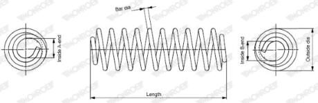 OPEL Пружина передняя L=367mm Astra J 10-, CHEVROLET CRUZE 09- MONROE SP4009