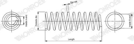 Пружина передняя BMW 5 (F10), 5 (F11) 1.6-3.0 06.09-02.17 MONROE SP4111