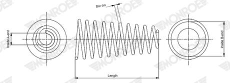 TOYOTA Пружина передня 382 мм VERSO (_R2_) 1.6/1.8 09-18 MONROE SP4587