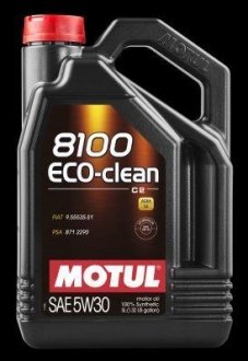 Моторна олива 8100 ECO-CLEAN SAE 5W30 5L MOTUL 101545 (фото 1)