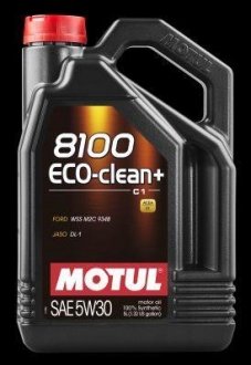 Масло моторне синтетичне "8100 Eco-clean+ 5W30" 5л MOTUL 101584 (фото 1)