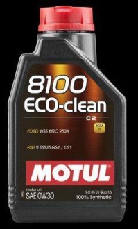 Олія двигуна, 8100 Eco-Clean 0W-30 1L MOTUL 102888