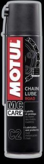 Мастило всіх типів ланцюгів дорожніх мотоциклів та картів "C2 Chain Lube Road" 0,400мл MOTUL 102981