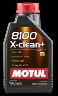 Моторна олива 8100 X-CLEAN+ SAE 5W30, 1L MOTUL 106376