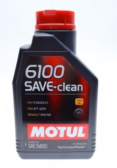 Масло моторное 6100 Save-Clean 5W-30 (1 л) MOTUL 841611