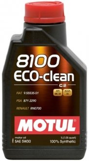 Масло моторне 8100 Eco-Clean+ 5W-30 (1 л) MOTUL 842511