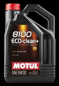 Масло моторное 8100 Eco-clean+ 5W30 5L (BMW LL-04, VW 504 00 / 507 00, MB 229.51, Porsche C30) MOTUL Motul 8100 Eco-clean+ 5W30 5L /101584/ (фото 1)