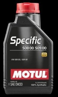 Мастило Specific SAE 0W20 1L (ACEA А1/В1 VW 508 00 - 509 00) MOTUL Motul Specific SAE 0W20 (1L)/107385 (фото 1)