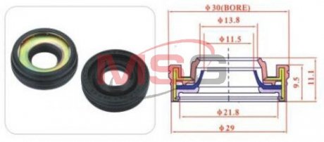 Сальник компресора кондиціонера DENSO 7SBU16C MSG OS80052