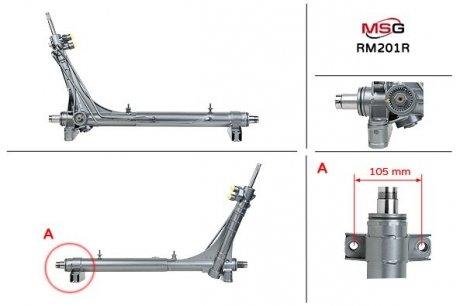 Рулевая рейка с ГУР восстановленная RAM PROMASTER 1500 2013-,PROMASTER 2500 2013-,PROMASTER 3500 201 MSG RM201R