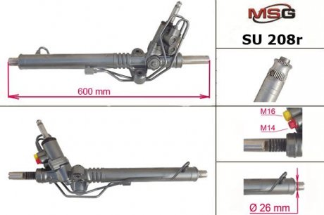 Рулевая рейка с ГУР восстановленная SUBARU Impreza 2008-2011 MSG SU208R (фото 1)