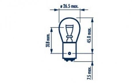 Лампа P21/4W 24V BAZ15d NARVA 17882 (фото 1)