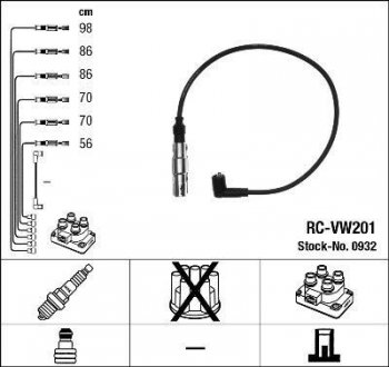 Комплект проводів запалення NGK 0932 (фото 1)