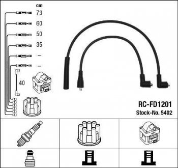 Комплект проводів запалення NGK 5402