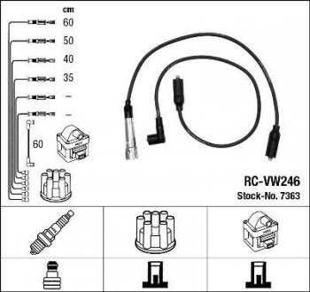 Комплект проводів запалення NGK 7363