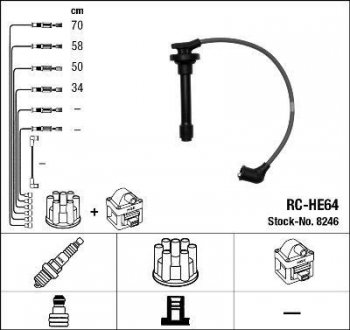 Комплект проводів запалення NGK 8246 (фото 1)