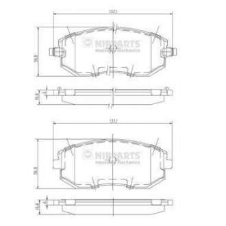 Тормозные колодки дисковые NIPPARTS J3607015