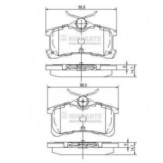 Тормозные колодки к-кт. NIPPARTS J3612026