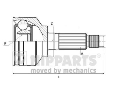 Шарнир приводного вала NIPPARTS J2823008