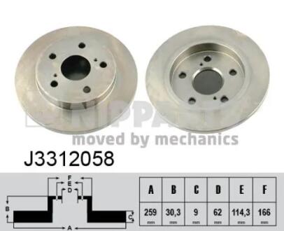 Тормозной диск NIPPARTS J3312058