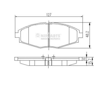 Тормозные колодки к-кт. NIPPARTS J3600909