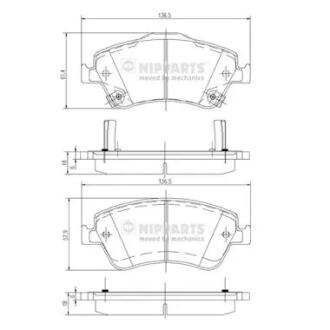 Тормозные колодки к-кт. NIPPARTS J3602124