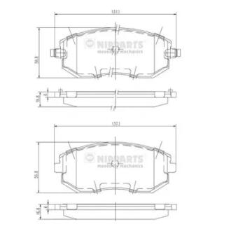 Тормозные колодки дисковые NIPPARTS J3607015