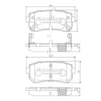 Тормозные колодки дисковые NIPPARTS J3610512