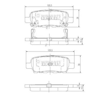 Тормозные колодки дисковые NIPPARTS J3611044