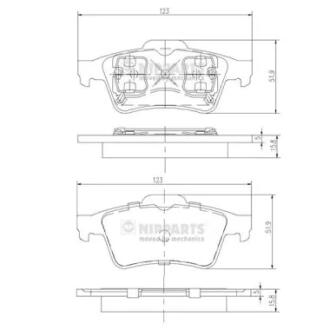 Тормозные колодки к-кт. NIPPARTS J3611045