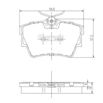 Тормозные колодки к-кт. NIPPARTS J3611047