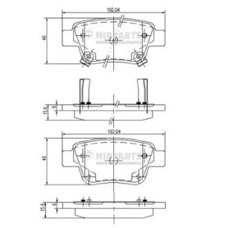 Колодки задние AVENSIS 03- NIPPARTS J3612030