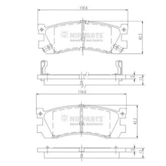 Тормозные колодки к-кт. NIPPARTS J3613005