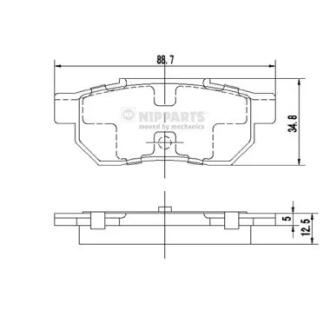 Тормозные колодки к-кт. NIPPARTS J3614002