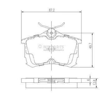 Тормозные колодки к-кт. NIPPARTS J3614015