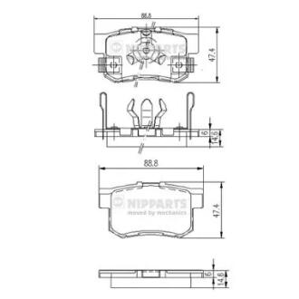Тормозные колодки дисковые NIPPARTS J3614017
