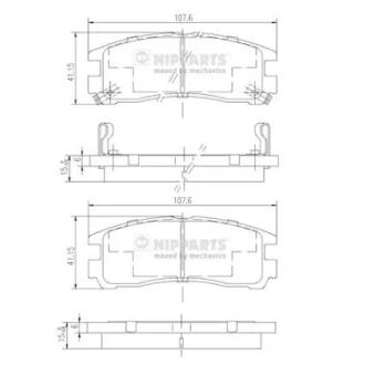 Тормозные колодки к-кт. NIPPARTS J3615003